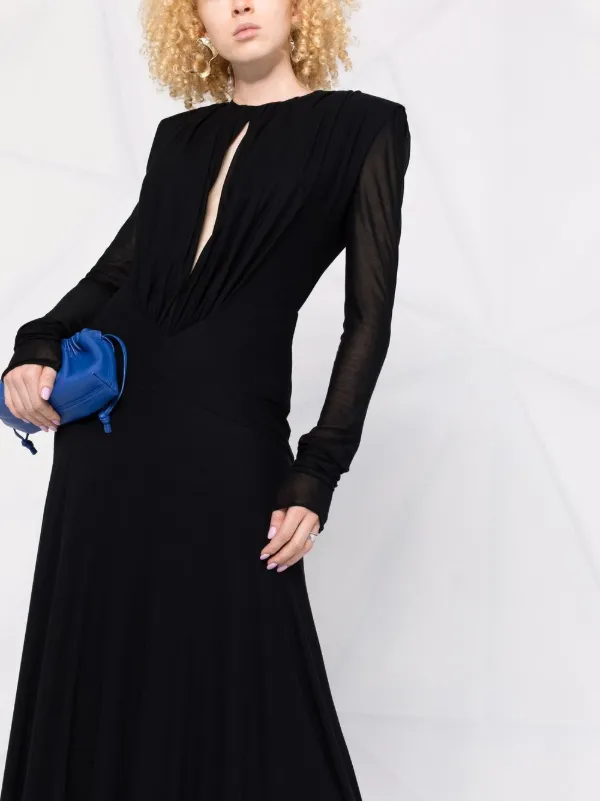 Shop Philosophy Di Lorenzo Serafini structured shoulder keyhole-neck dress  with Express Delivery - FARFETCH