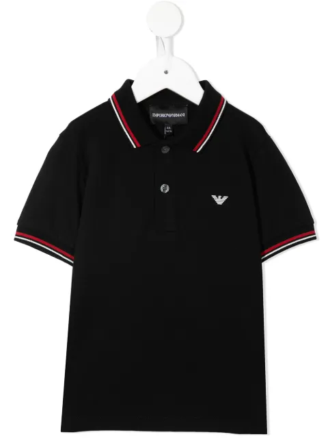 Emporio Armani Kids striped border polo shirt