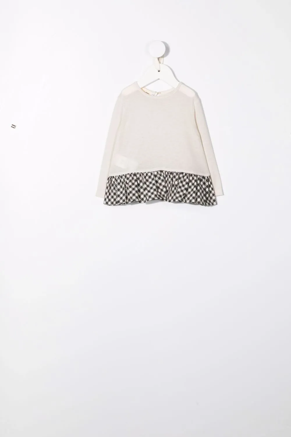 Caffe' D'orzo Emi checked-hem cotton T-shirt