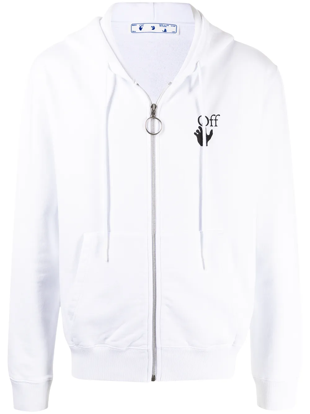 

Off-White hoodie con cierre y logo - Blanco