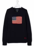 POLO RALPH LAUREN KIDS flag long-sleeve jumper - Blue