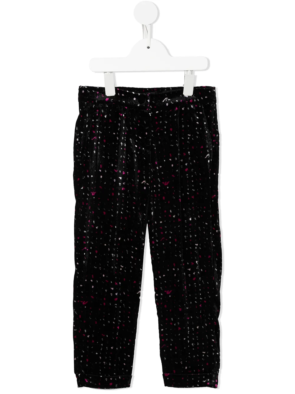 

Emporio Armani Kids pleated all-over logo leggings - Black