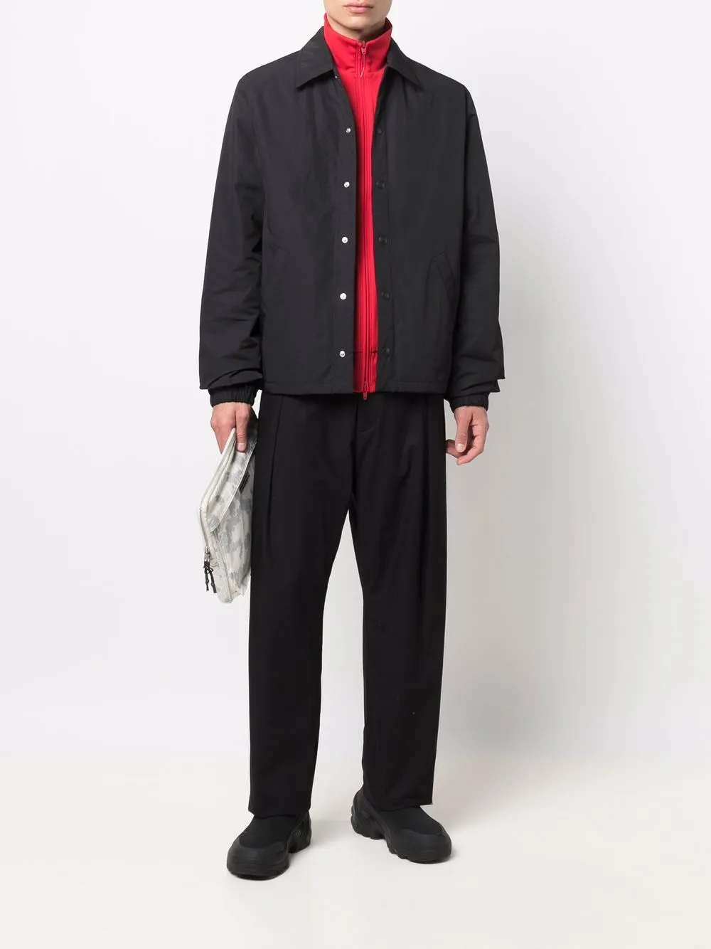 424 Button-down shirtjack Zwart