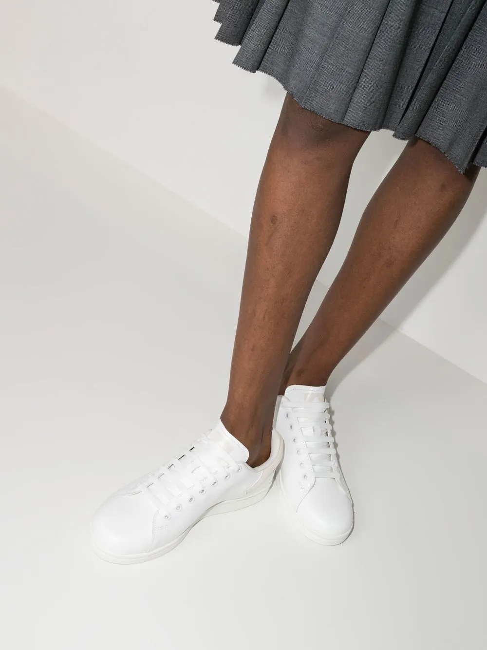 Raf Simons White Orion Lace-up Leather Sneakers In White