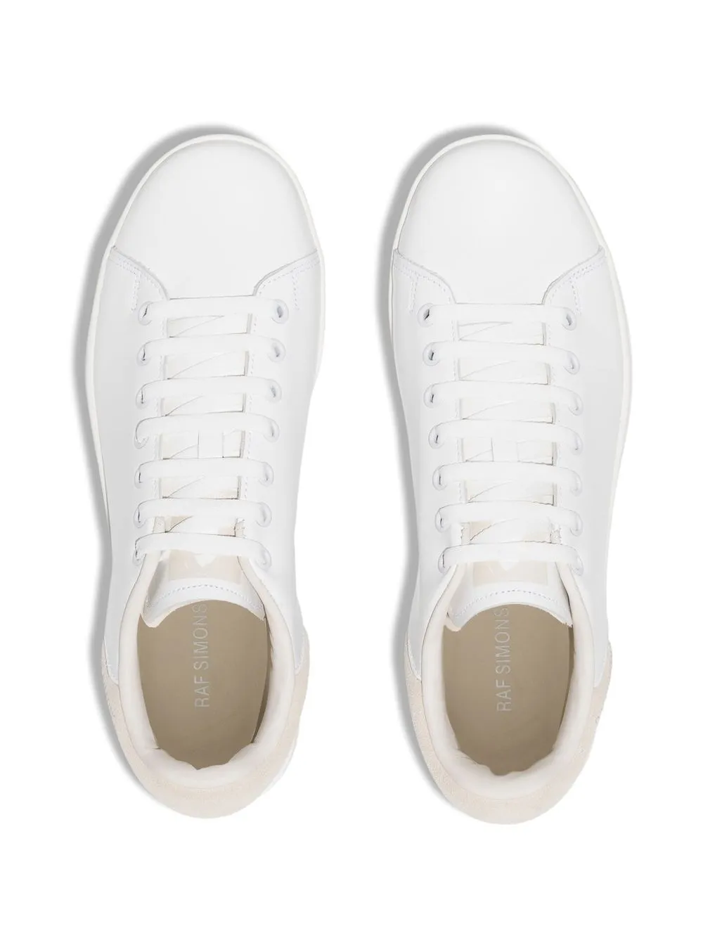 Raf Simons White Orion Lace-up Leather Sneakers In White