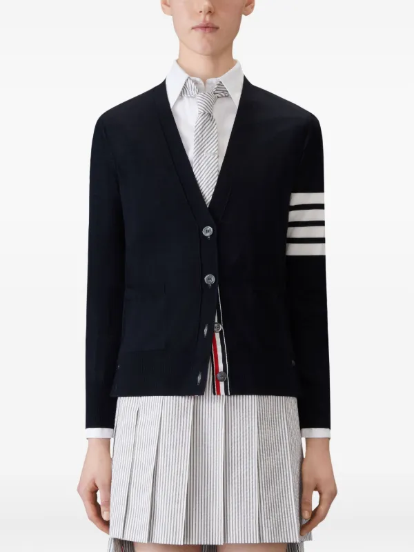 Thom Browne 4-Bar Merino Wool Cardigan Blue FARFETCH AO