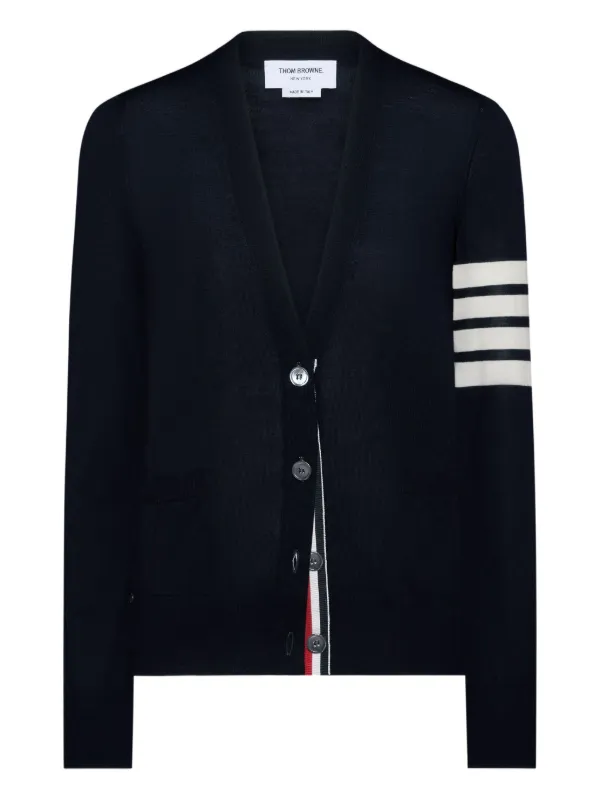 Thom Browne 4-Bar Merino Wool Cardigan Blue FARFETCH BE