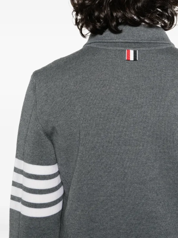 THOM BROWNE NEW YORK 4BAR ニットジャケット（グレー） Thom Browne 4BAR ニットジャケット | グレー | FARFETCH JP