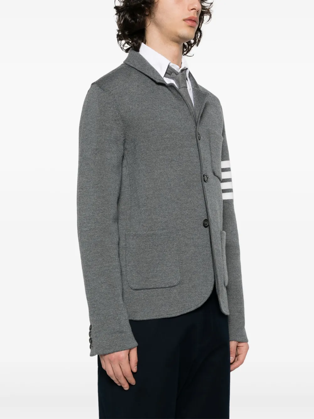 Thom Browne 4-Bar gebreide blazer Grijs