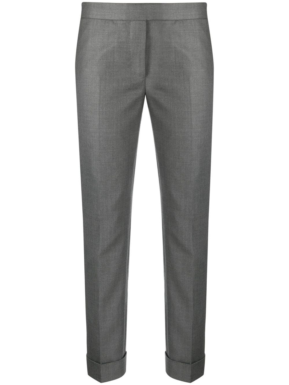 Shop Thom Browne Super 120s Cropped Wool Trousers In 035 Med Grey