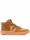 VEJA V-15 nubuck high-top sneakers - Neutrals