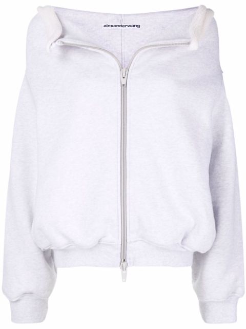 Alexander Wang - floppy-collar zip-up jacket