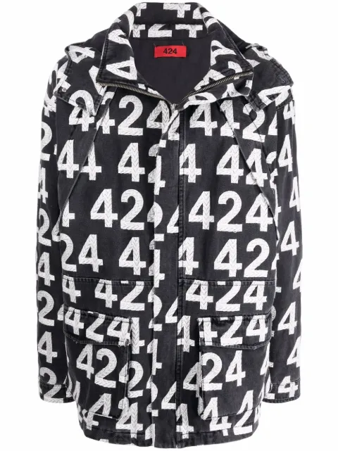 424 all-over logo print jacket