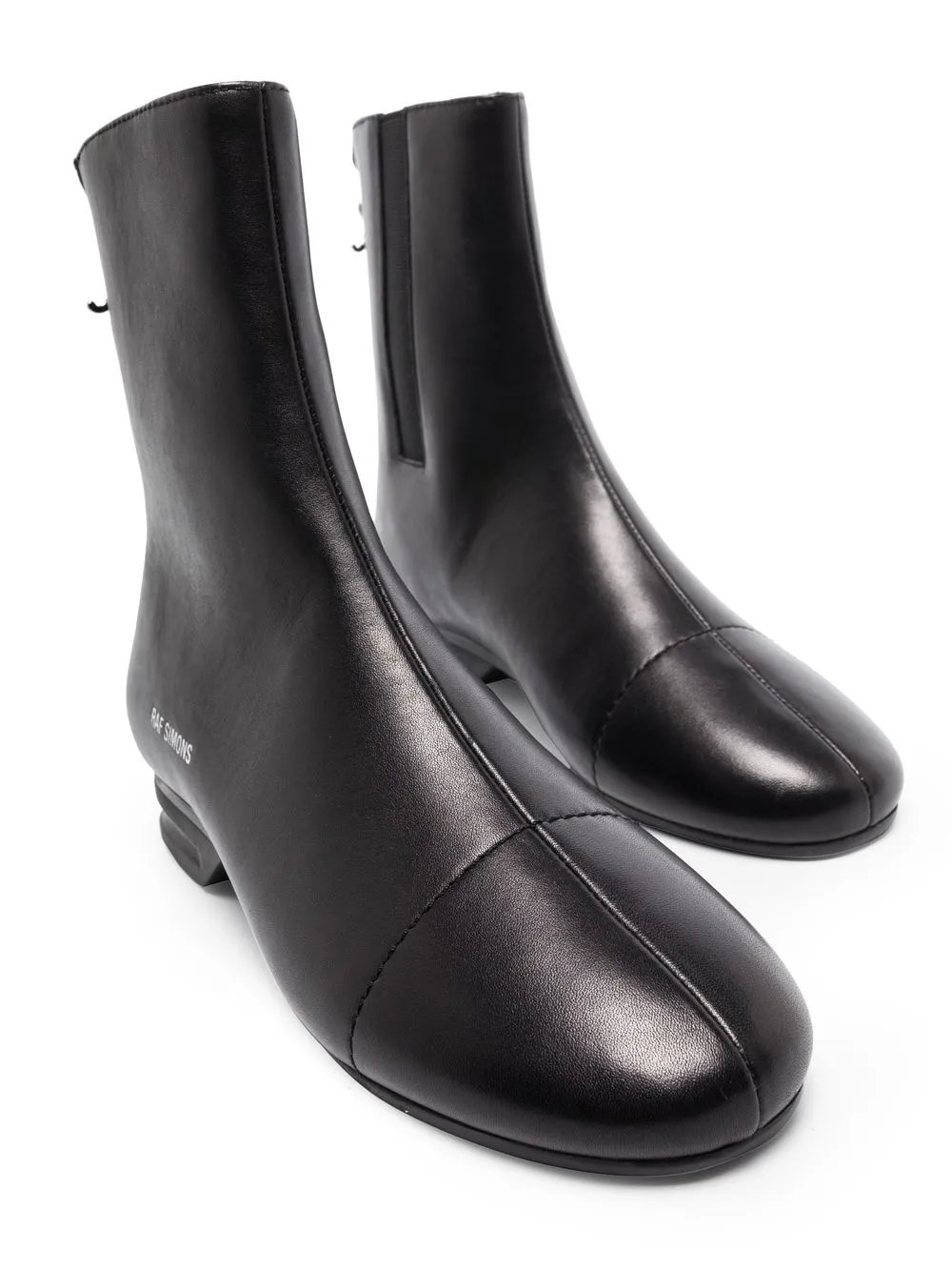 Raf Simons Logo-lettering 35mm Ankle Boots In Black
