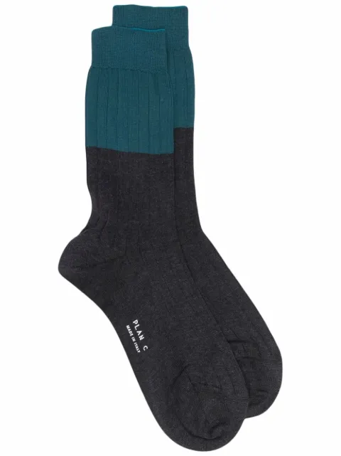 Plan C ribbed cotton socks