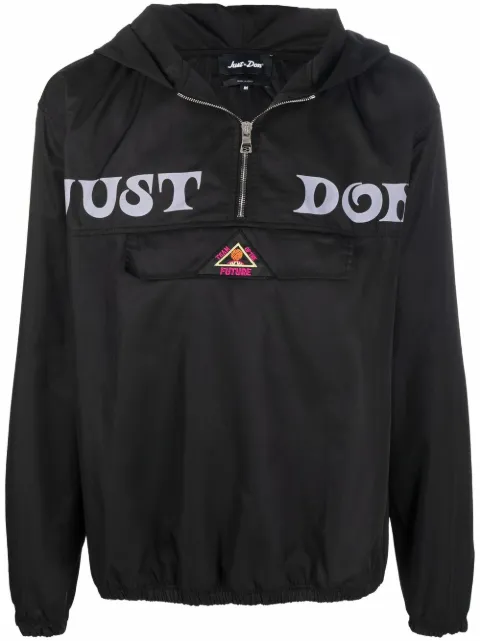 Just Don logo-print hooded windbreaker 