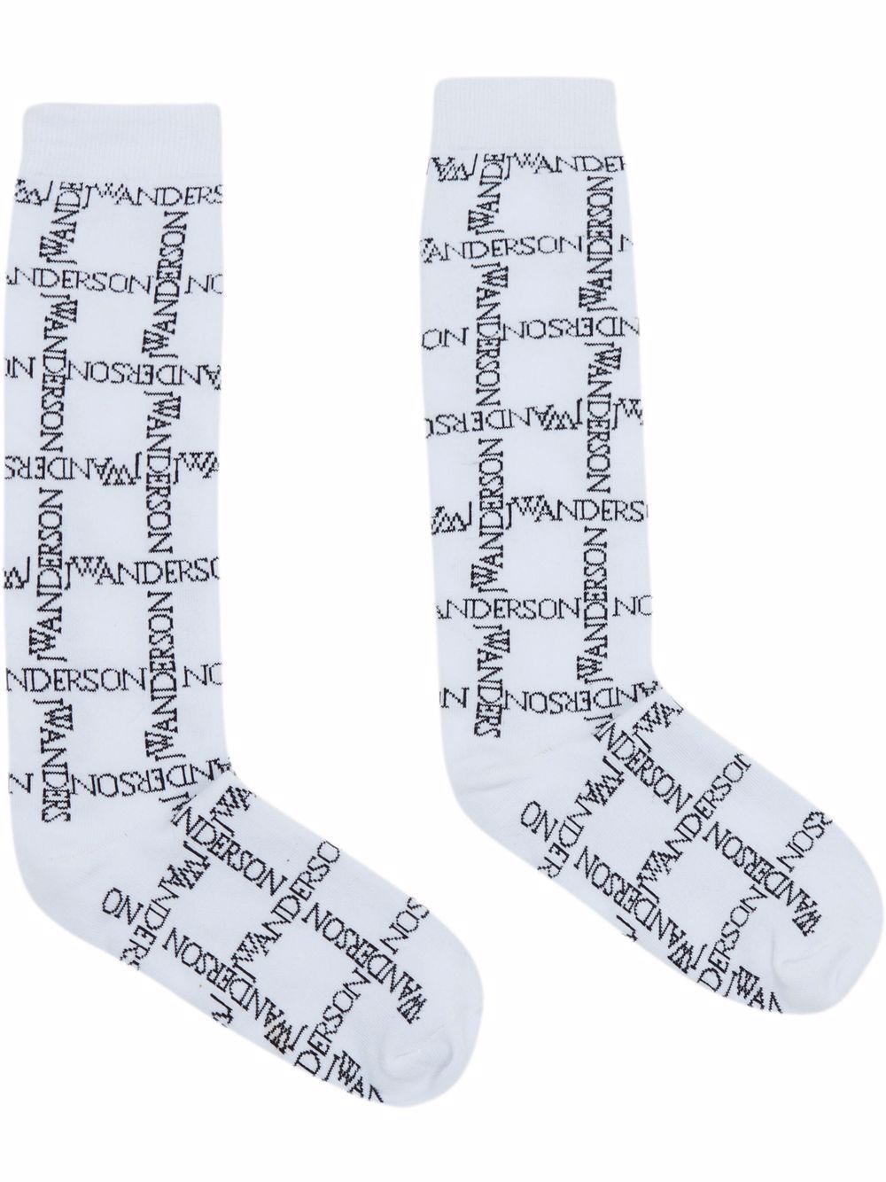 Image 1 of JW Anderson logo grid-print socks