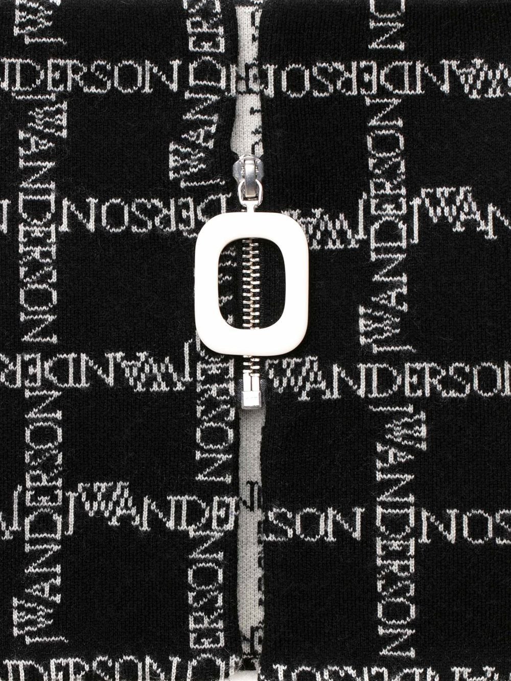 Shop Jw Anderson Logo-grid Zip-up Neckband In Black