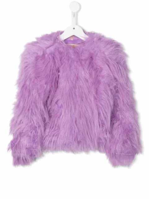 The Animals Observatory contrasting-panel faux-fur jacket