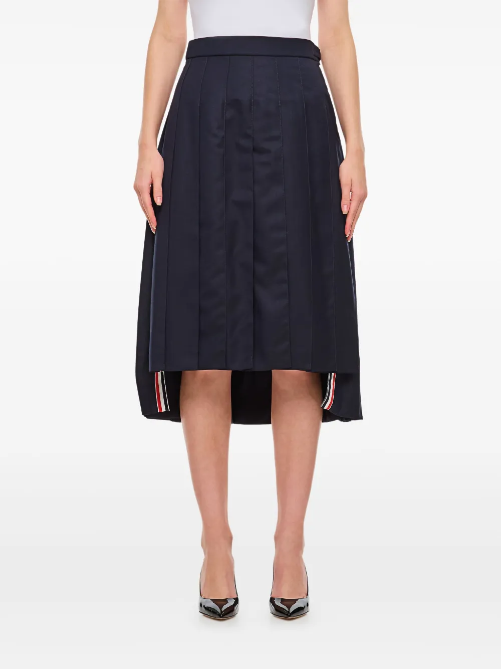 Thom Browne تنورة 'سوبر 120s' تويل بكسرات | أزرق | Image 1