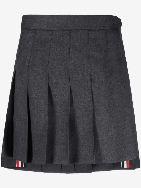 Thom Browne Super 120's twill pleated mini skirt