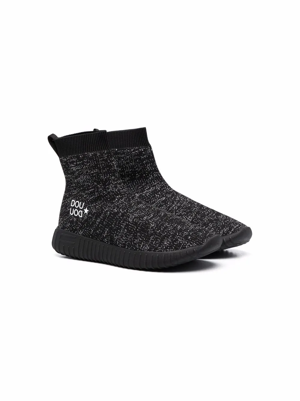 Douuod Kids TEEN logo-print sock boots