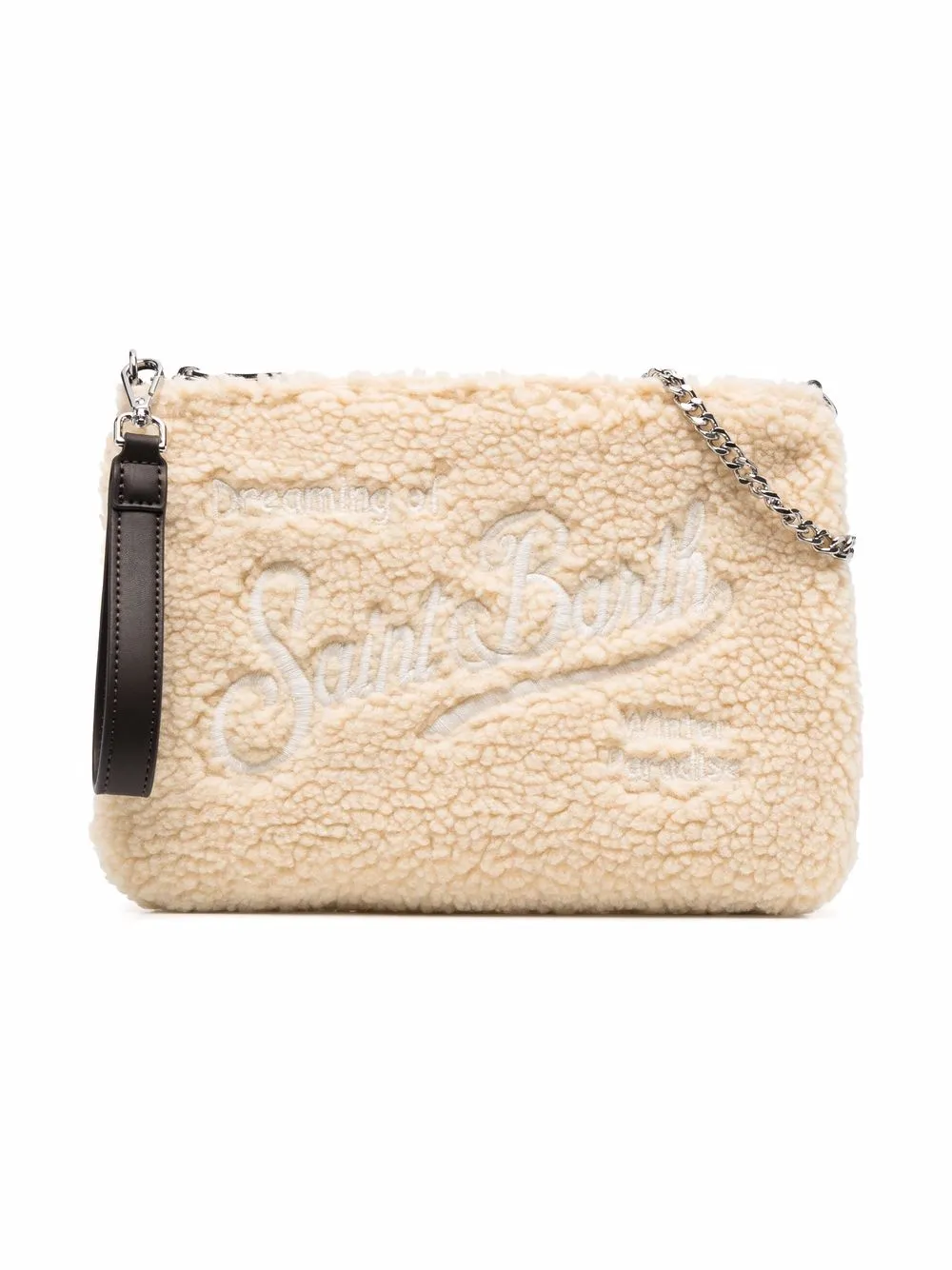

MC2 Saint Barth Kids Parisienne embroidered-logo pouch bag - Yellow