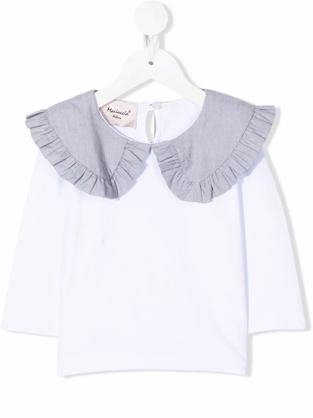 Mariuccia Milano Kids contrast-collar long-sleeve top