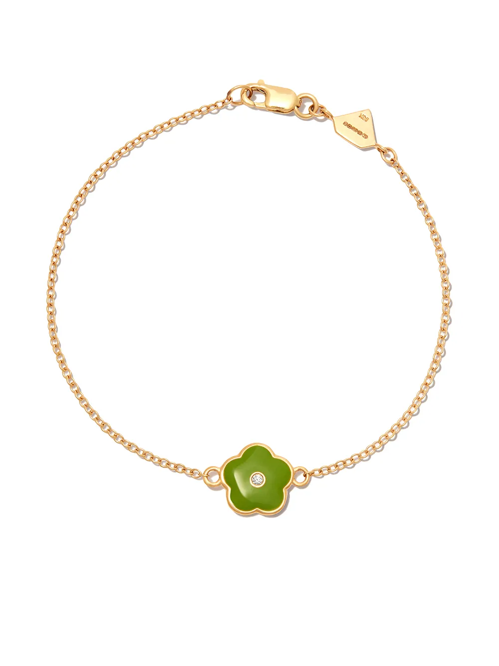 

Alison Lou 14kt yellow gold diamond and enamel bracelet