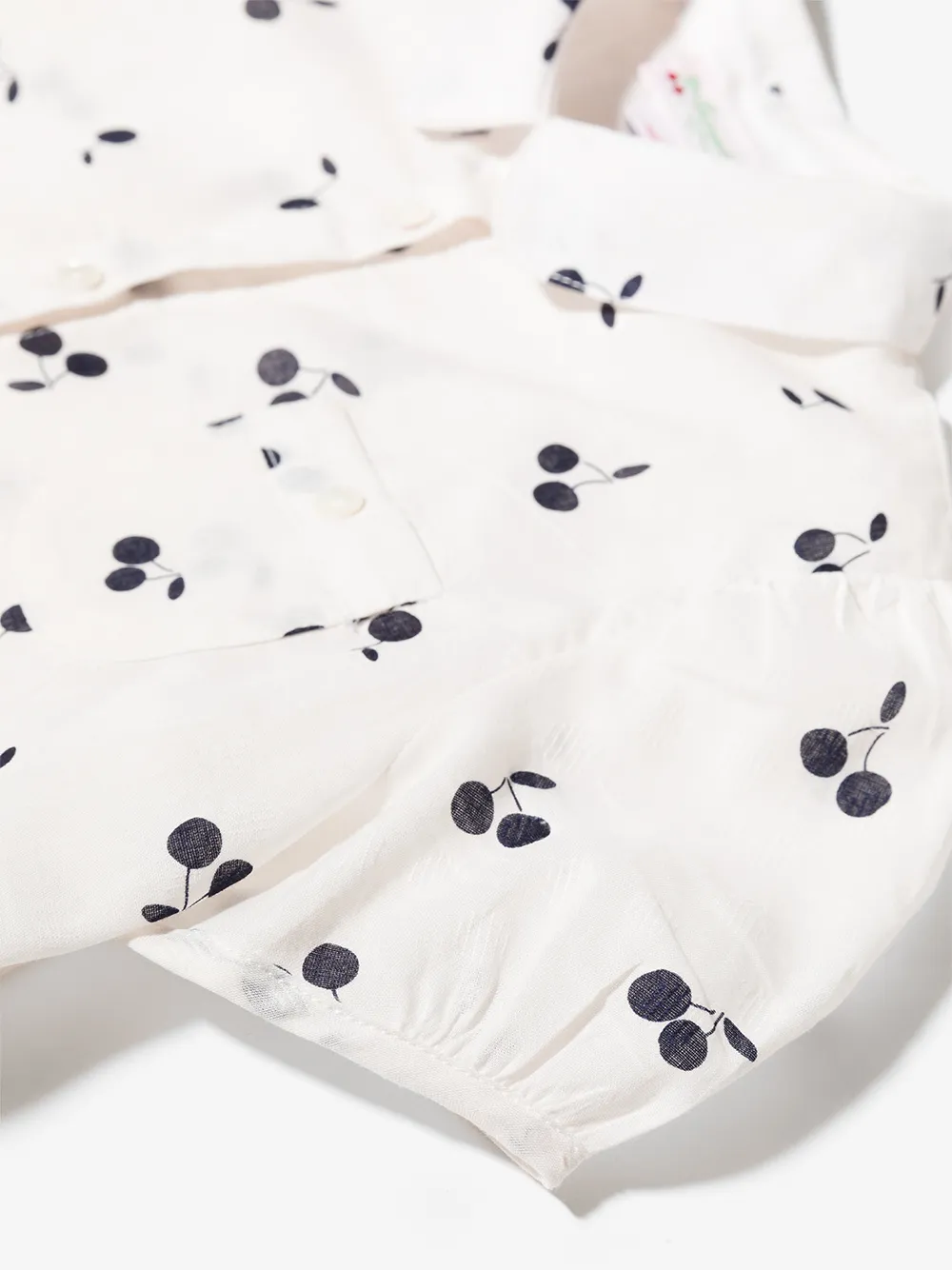 Bonpoint Cherry-print Short-sleeved Shirt In White