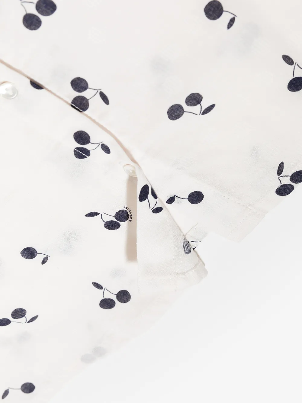 Bonpoint Cherry-print Short-sleeved Shirt In White
