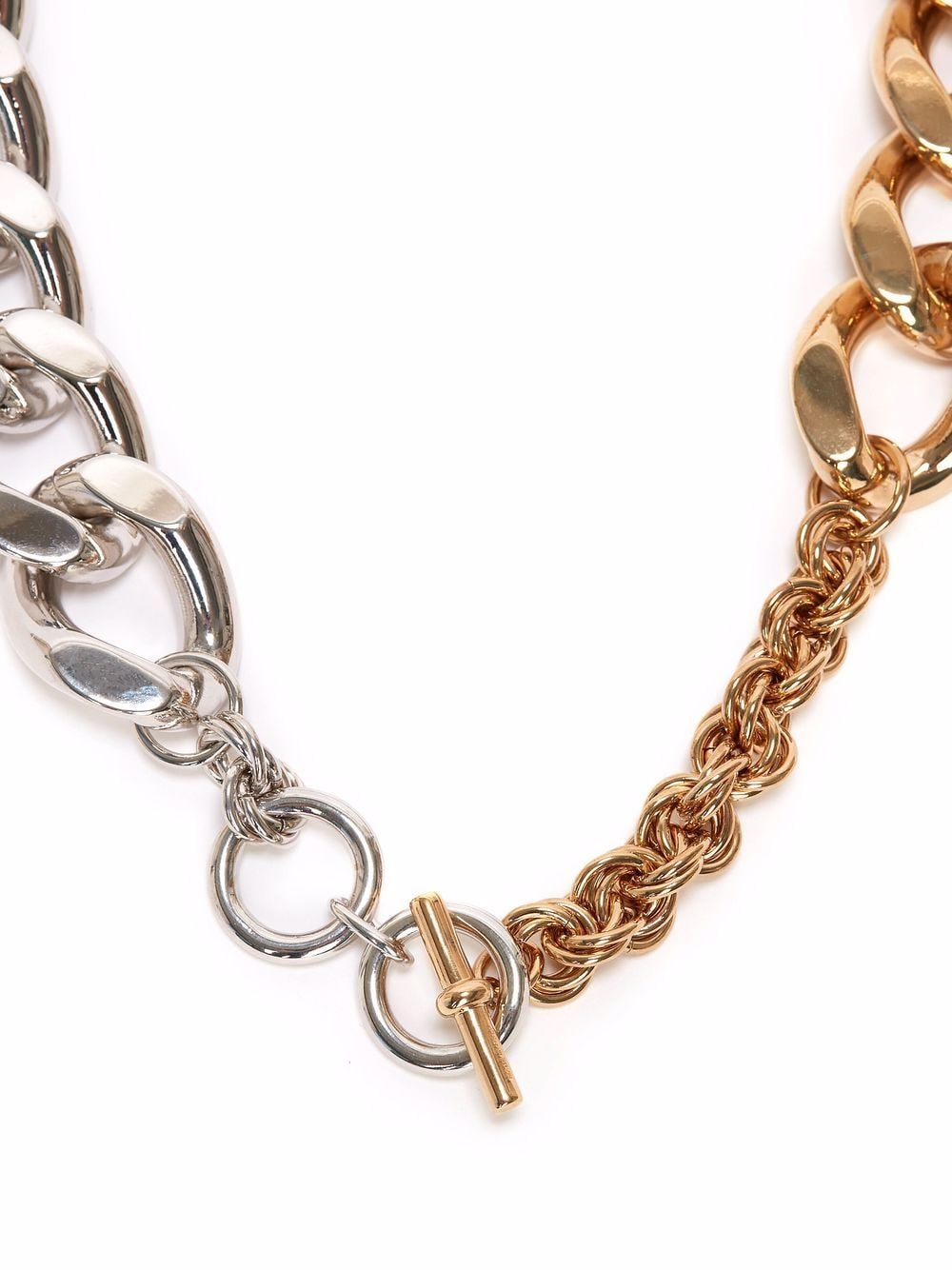 Shop Jw Anderson Two-tone Chunky Chain Necklace In 金色