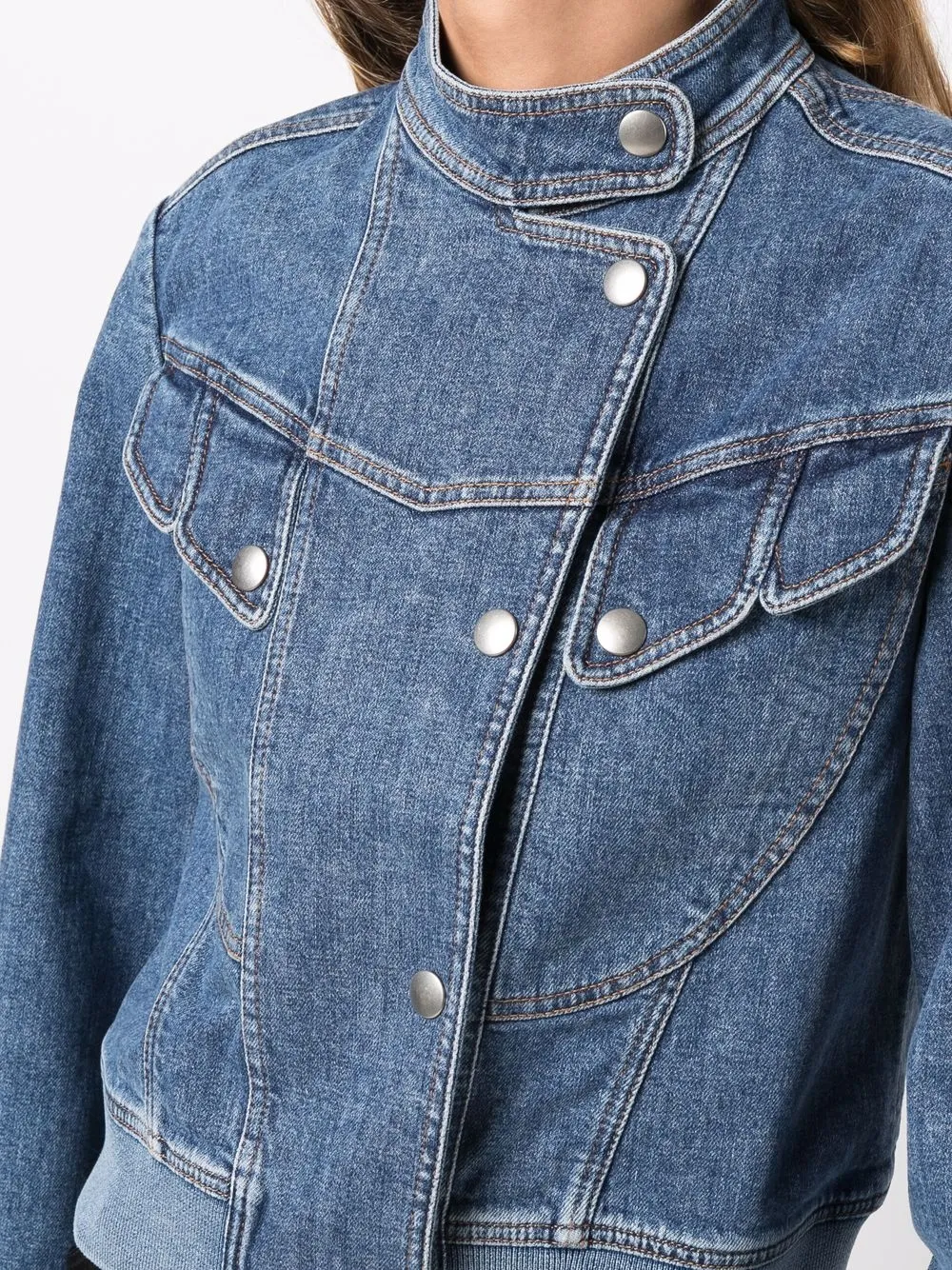 Stella McCartney mock-neck Denim Jacket - Farfetch