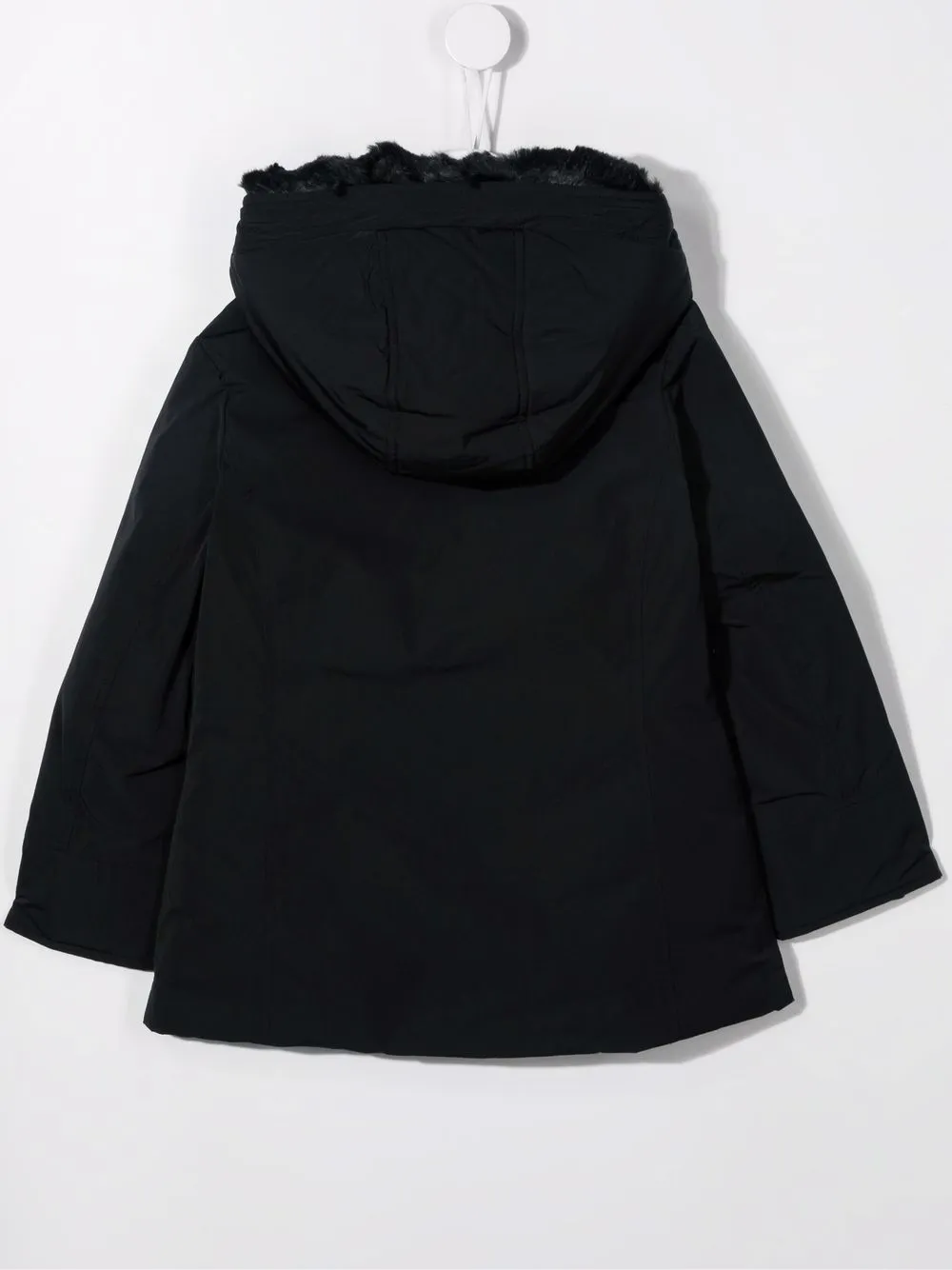 фото Woolrich kids пуховик с искусственным мехом на капюшоне