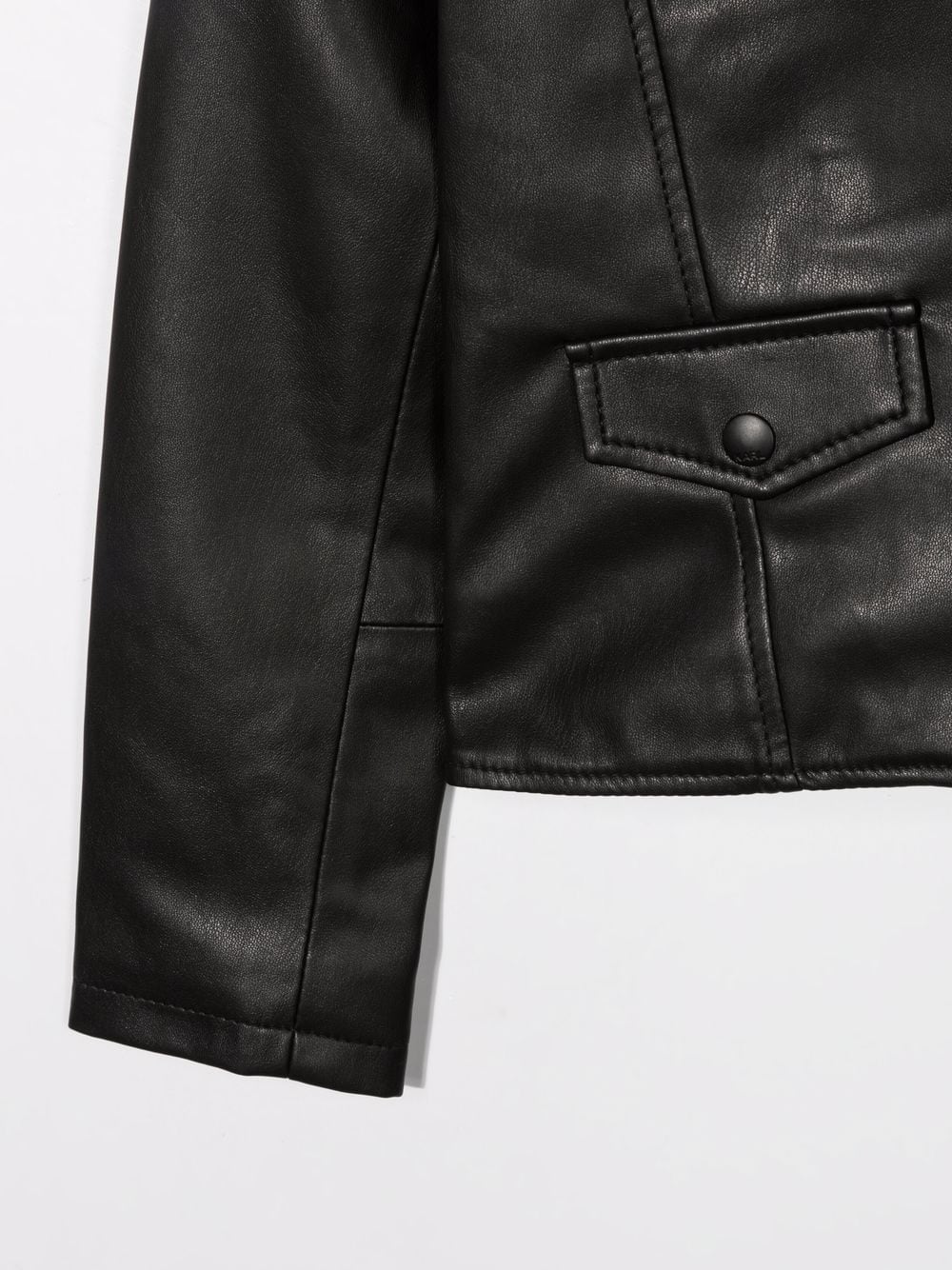 Shop Karl Lagerfeld Karl Faux-leather Biker Jacket In Black