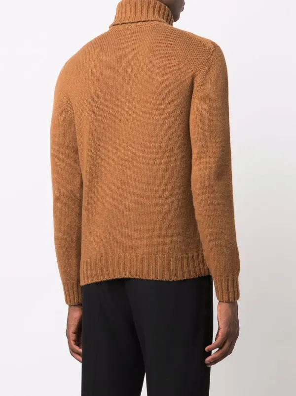 Drumohr Chunky Turtleneck Cashmere Jumper Brown FARFETCH IN