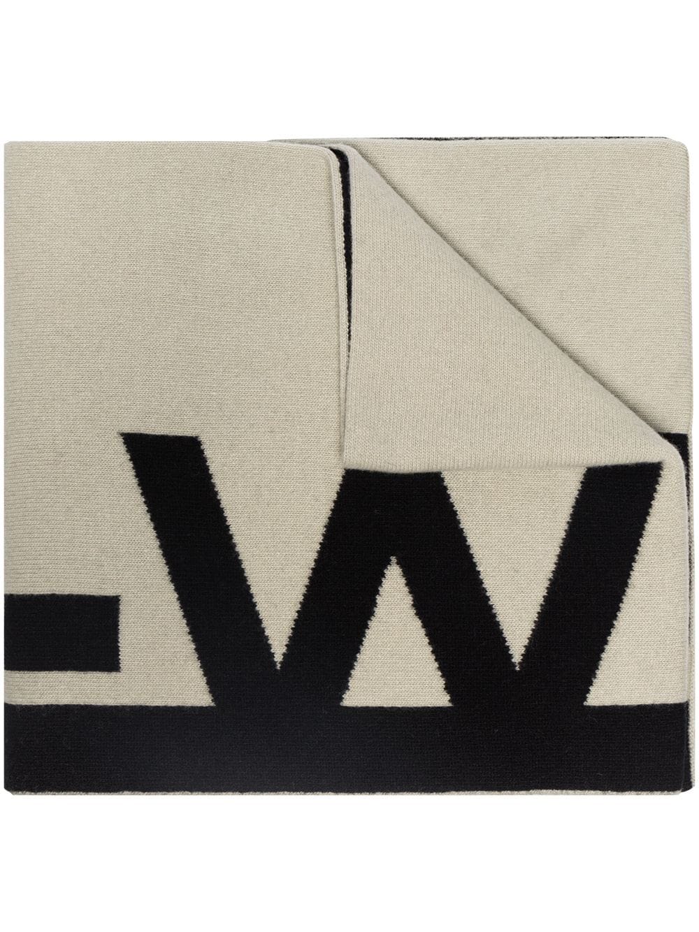 фото Off-white шерстяной шарф вязки интарсия с логотипом