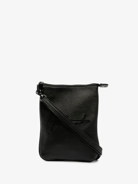 Discord Yohji Yamamoto sac porté épaule en cuir à logo brodé