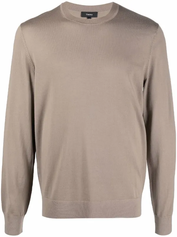 Theory Round Neck Jumper in Neutrals