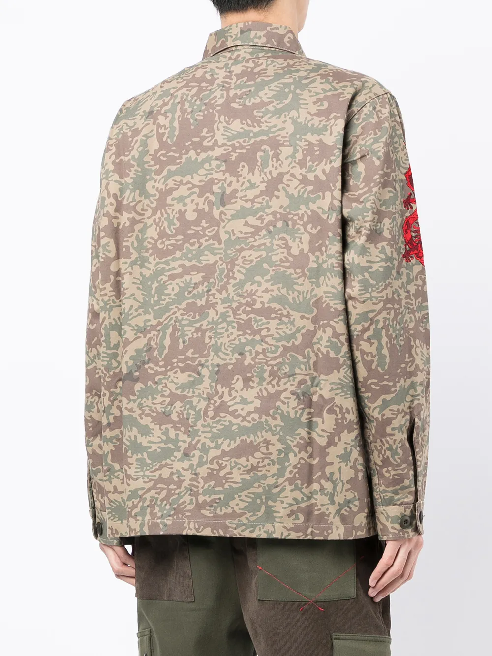 фото Maharishi рубашка camo dragon с вышивкой