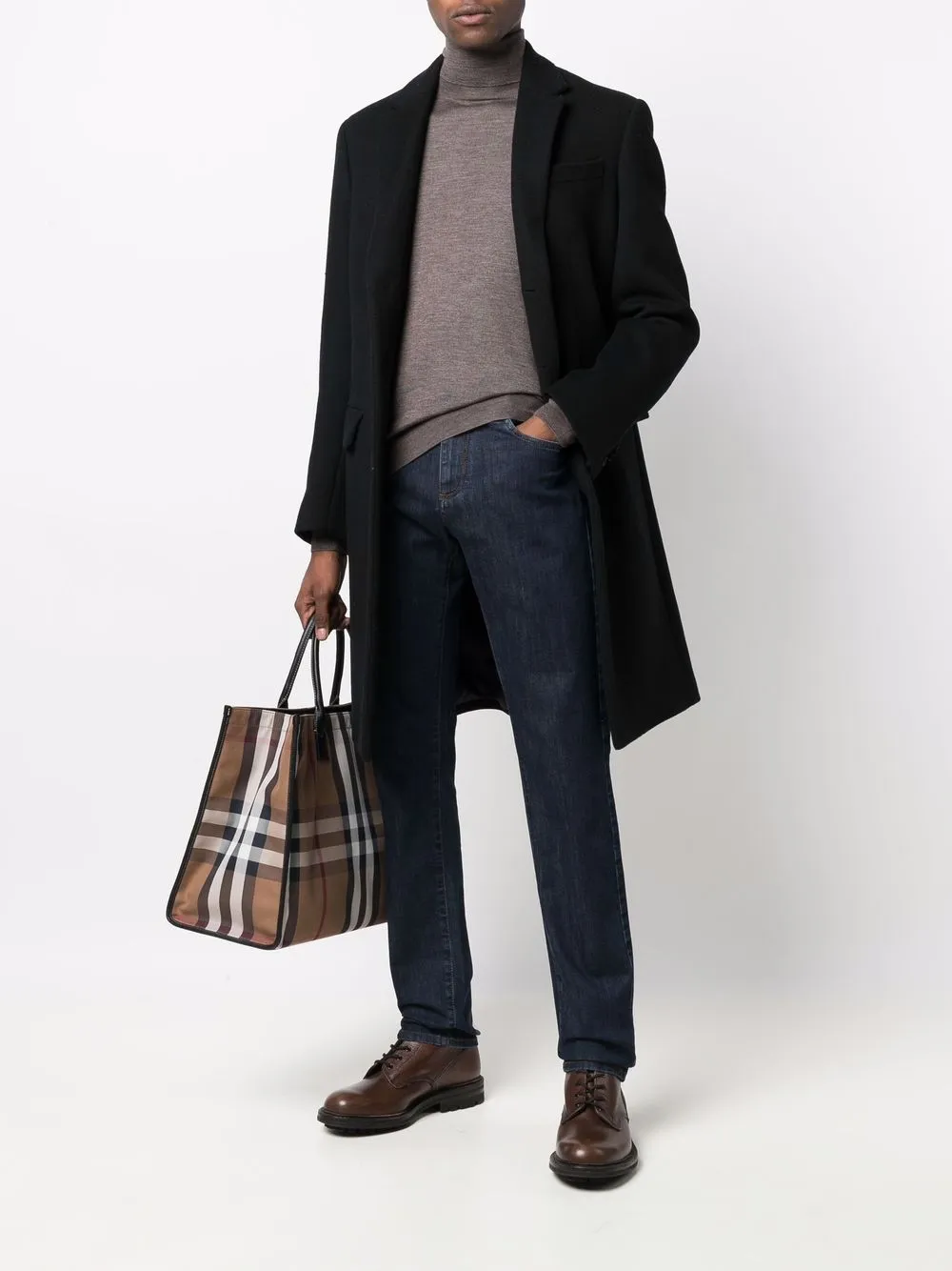 фото Canali узкие джинсы с нашивкой-логотипом