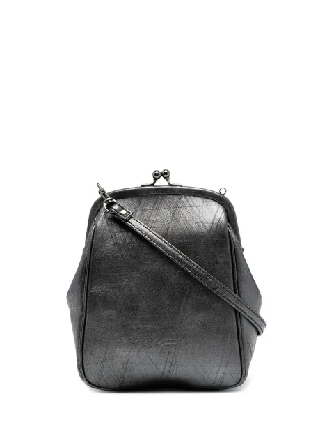 Discord Yohji Yamamoto logo-embossed leather shoulder bag