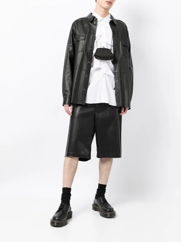 Discord Yohji Yamamoto Clasp Leather Shoulder Bag | Black