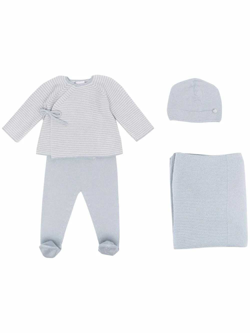 Click to view more detailed imagery on our partner's website Paz Rodriguez Two-piece Wool Babygrow Set In 蓝色