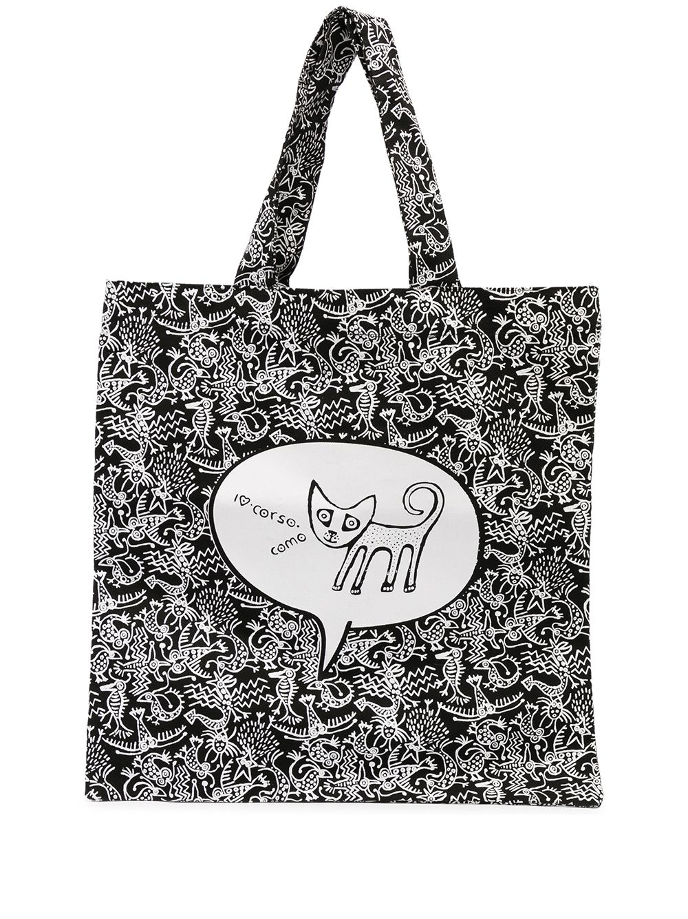 10 Corso Como Large Fish-Print Transparent Tote Bag - White