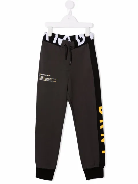 Dkny Kids logo-stripe track pants