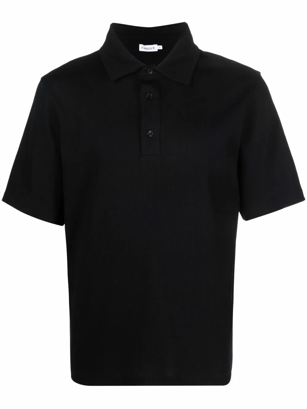 

Filippa K M. Rib organic-cotton polo shirt - Black