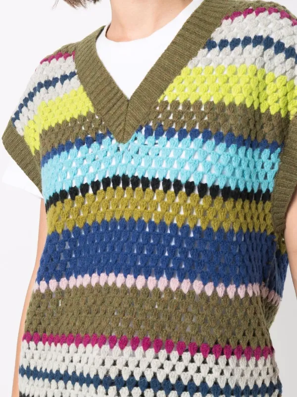 striped knitted vest