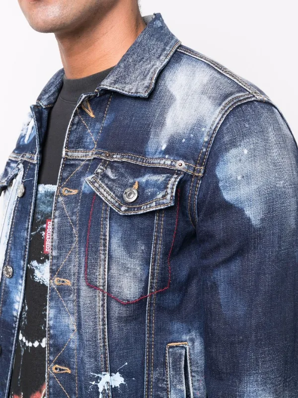 Dsquared2 paint-splattered Denim Jacket 
