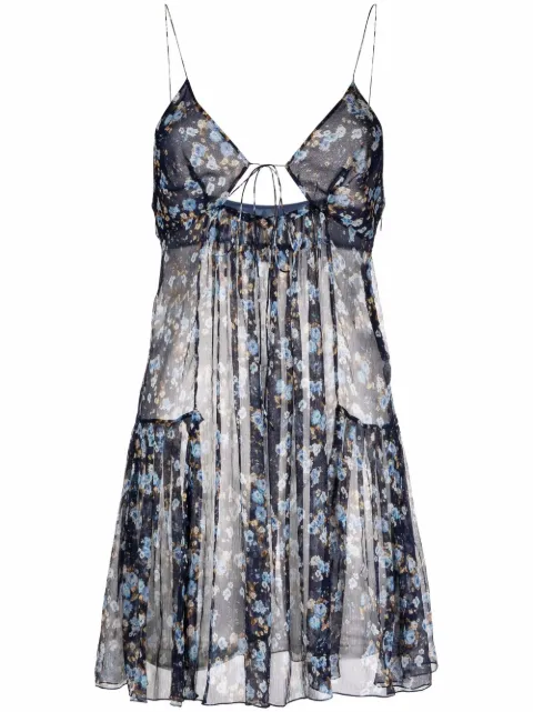 DSQUARED2 floral silk mini dress